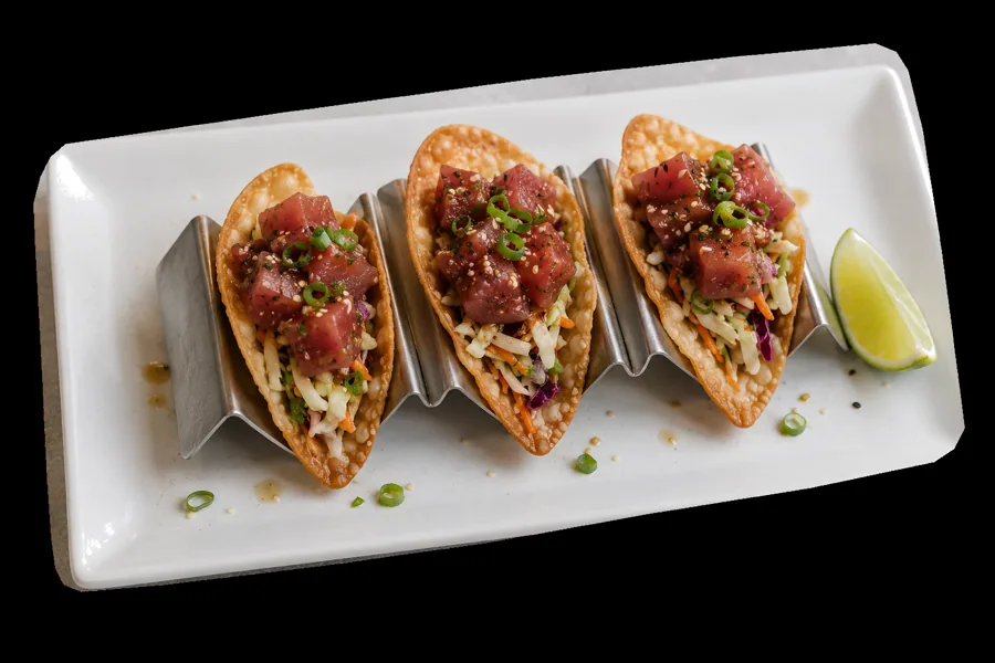 Ahi Tuna Wonton Tacos